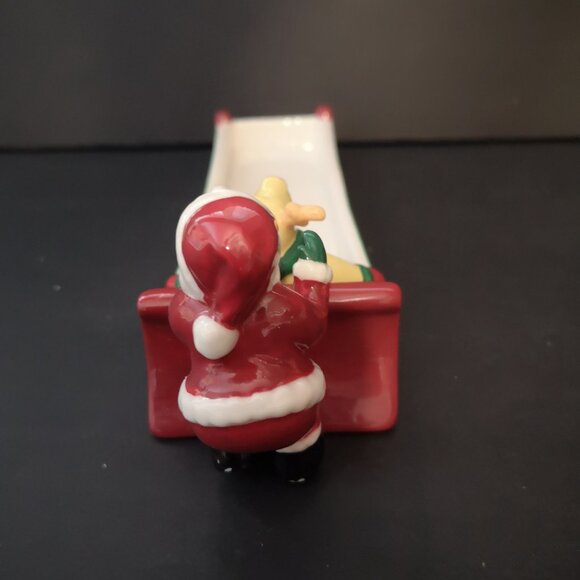 New Santa & Rudolph Sleigh Cracker Dish or Holiday Serving Dish - Picture 4 of 7